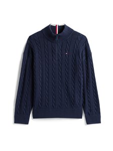 Tommy Hilfiger - Cotton Half Zip pīnīšu adījuma džemperis - C1G DARK NIGHT NAVY | Stockmann
