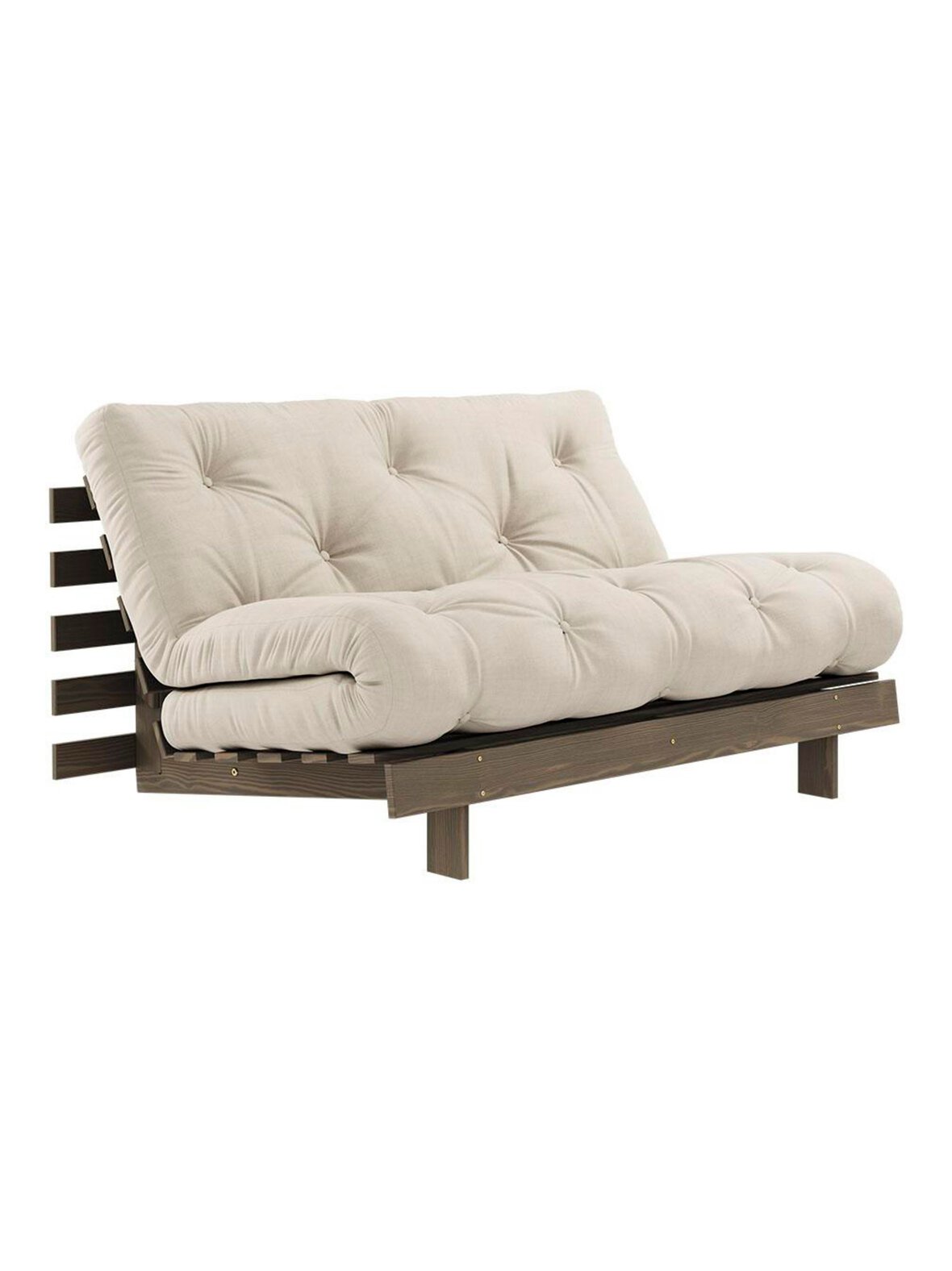 Roots-futonsohva beige/ruskea L 140 cm