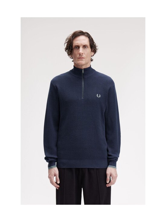 Fred Perry - Waffle Stitch Half Zip -neulepaita - 738 DARK AIRFORCE | Stockmann - photo 3