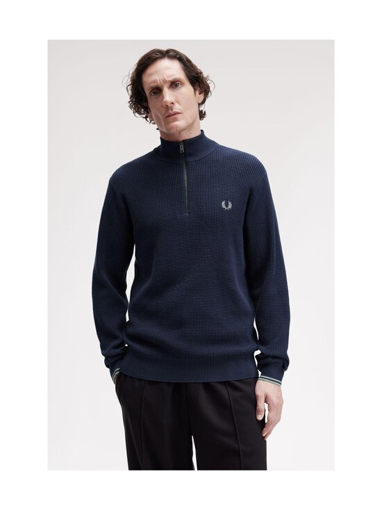 Fred Perry - Waffle Stitch Half Zip -neulepaita - 738 DARK AIRFORCE | Stockmann - photo 5