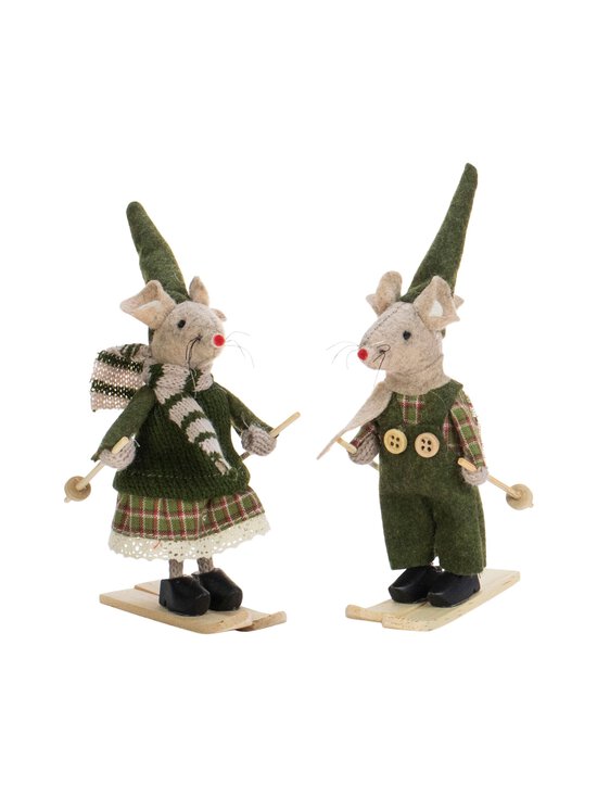 Jõulukaunistus Skiing Fabric Mouse, 2 tk