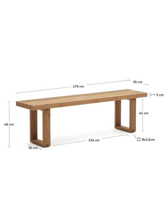 Kave Home - Canadell-penkki tiikki L 170 cm - BEIGE | Stockmann - photo 7