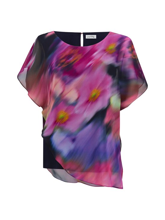 Joseph Ribkoff - Chiffon Floral Print Asymmetrical Layered -pusero - 3316 MIDNIGHT BLUE/MULTI | Stockmann - photo 1