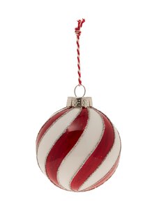 Casa Stockmann - Jõuluehe Stripes Glass Ball 8 cm - RED/WHITE Casa Stockmann - Jõuluehe Stripes Glass Ball 8 cm - RED/WHITE | Stockmann