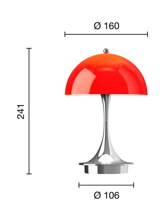 Louis Poulsen - Panthella 160 Portable -pöytävalaisin 240 x 160 mm - ORIGINAL OPAL RED | Stockmann - photo 2