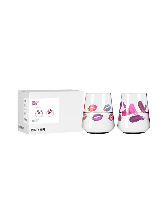 Ritzenhoff - Fashion Waterglass Lips -juomalasi 2 kpl - PINK | Stockmann - photo 1