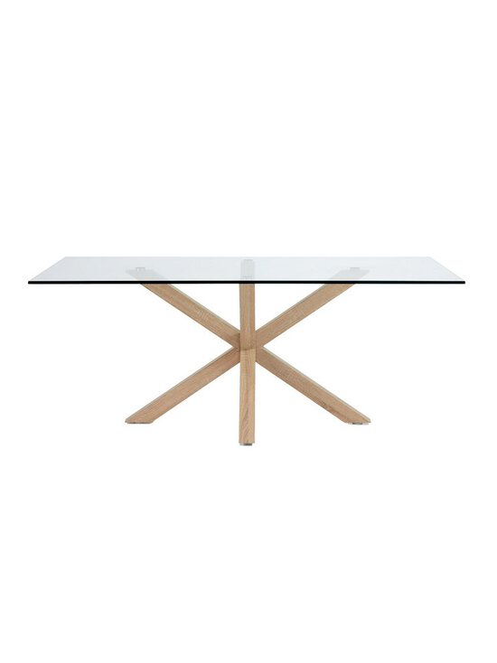 Kave Home - Argo-ruokapöytä lasi/puunväri 100 x 200 cm - BEIGE | Stockmann - photo 2