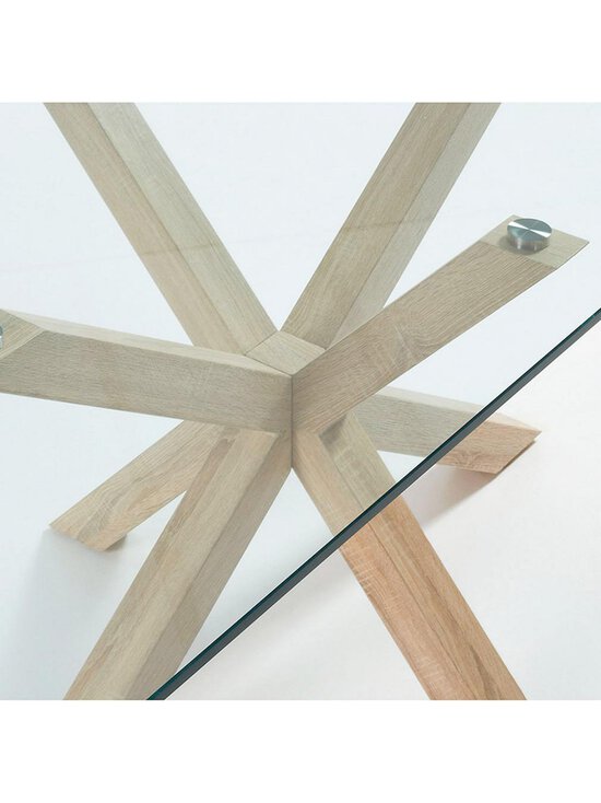 Kave Home - Argo-ruokapöytä lasi/puunväri 100 x 200 cm - BEIGE | Stockmann - photo 3