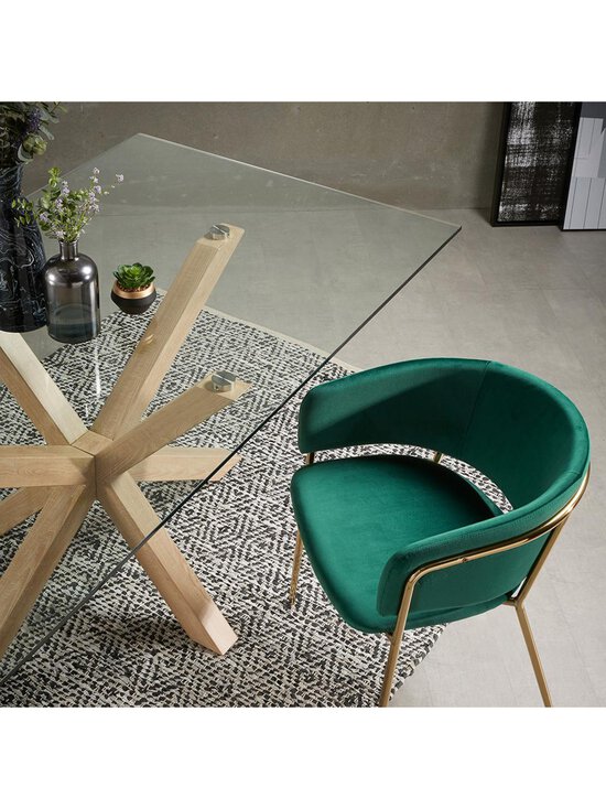 Kave Home - Argo-ruokapöytä lasi/puunväri 100 x 200 cm - BEIGE | Stockmann - photo 5