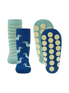 Ewers - Dino Stripe pretslīdes zeķes 2-paka - 1 BLUE | Stockmann