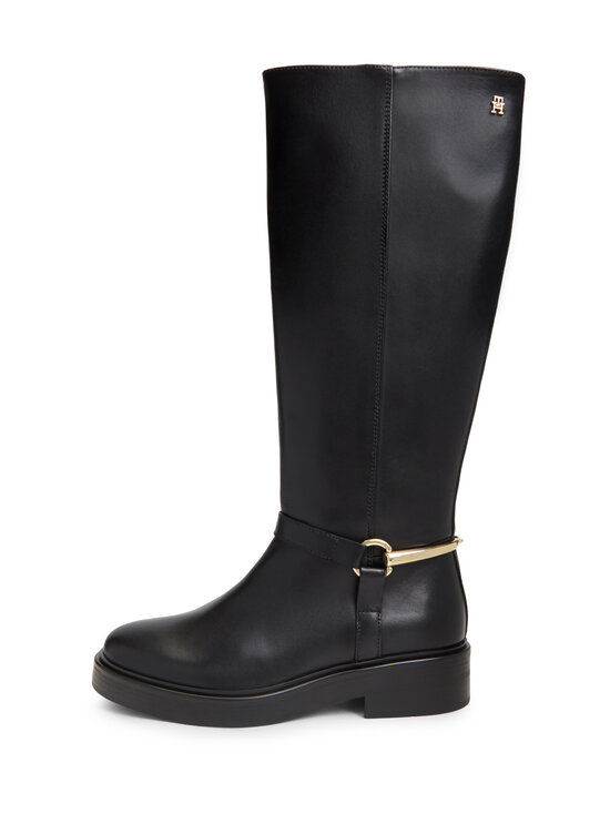 Tommy Hilfiger - Stud Leather Knee Riding -saappaat - BDS BLACK | Stockmann - photo 1