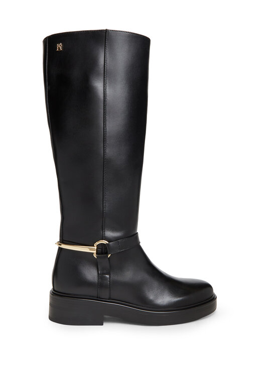 Tommy Hilfiger - Stud Leather Knee Riding -saappaat - BDS BLACK | Stockmann - photo 5