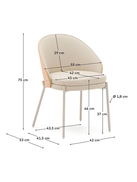 Kave Home - Eamy-tuoli beige keinonahka/saarni - BEIGE | Stockmann - photo 5