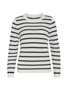Vila - Vidalo-puuvillaneule - WHITE ALYSSUM STRIPES:BLACK | Stockmann