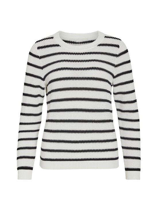 Vila - Vidalo-puuvillaneule - WHITE ALYSSUM STRIPES:BLACK | Stockmann - photo 1