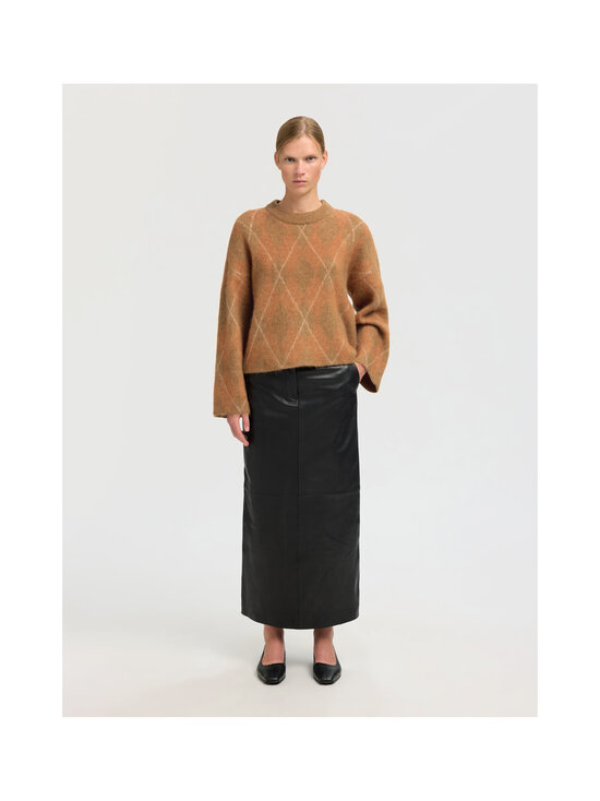 Selected - Slflulu Brushed Argyle džemperis - GOLDEN BROWN DETAIL:BIRCH AND ERMINE ARGYLE | Stockmann - photo 2