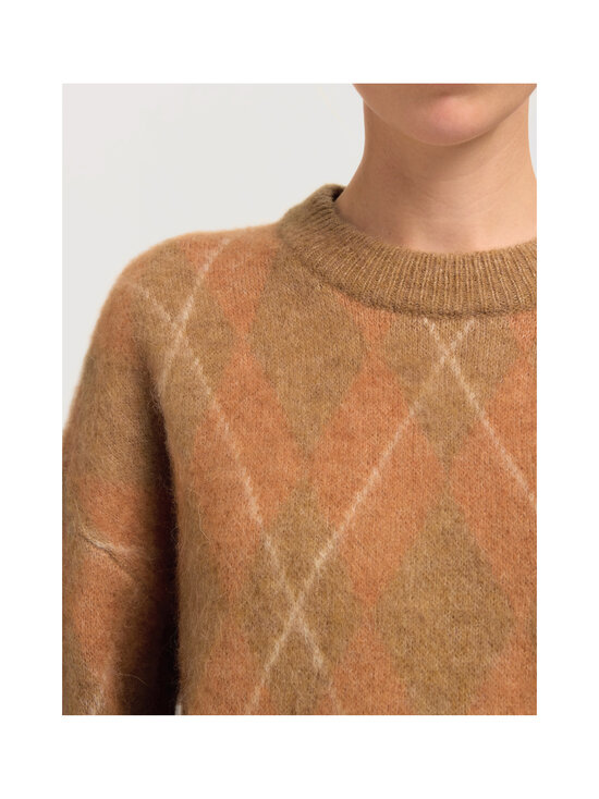 Selected - Slflulu Brushed Argyle džemperis - GOLDEN BROWN DETAIL:BIRCH AND ERMINE ARGYLE | Stockmann - photo 5