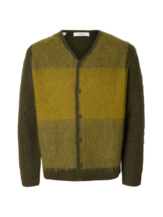 Selected - SlmRai Block -neuletakki - FOREST NIGHT STRIPES:FIR GREEN / WILLOW | Stockmann - photo 1
