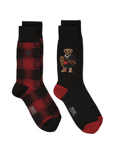 Polo Ralph Lauren - Sokid Holiday Bear Crew, 2 paari - BLACK / RED | Stockmann