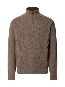 Hackett London - Lambswool Half Zip -palmikkoneule - 831 BROWN | Stockmann