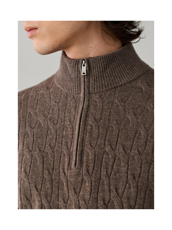 Hackett London - Lambswool Half Zip -palmikkoneule - 831 BROWN | Stockmann - photo 7