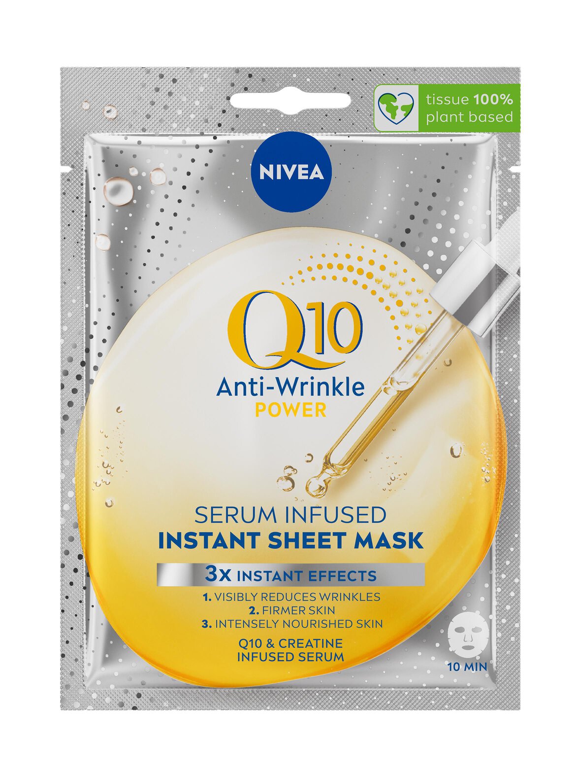 Q10 anti wrinkle power serum infused sheet mask -kasvonaamio