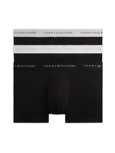 Tommy Hilfiger - Bokserid Metallic Waistband, 3 paari - 0W8 B//BLACK/SILVER/SILVER | Stockmann