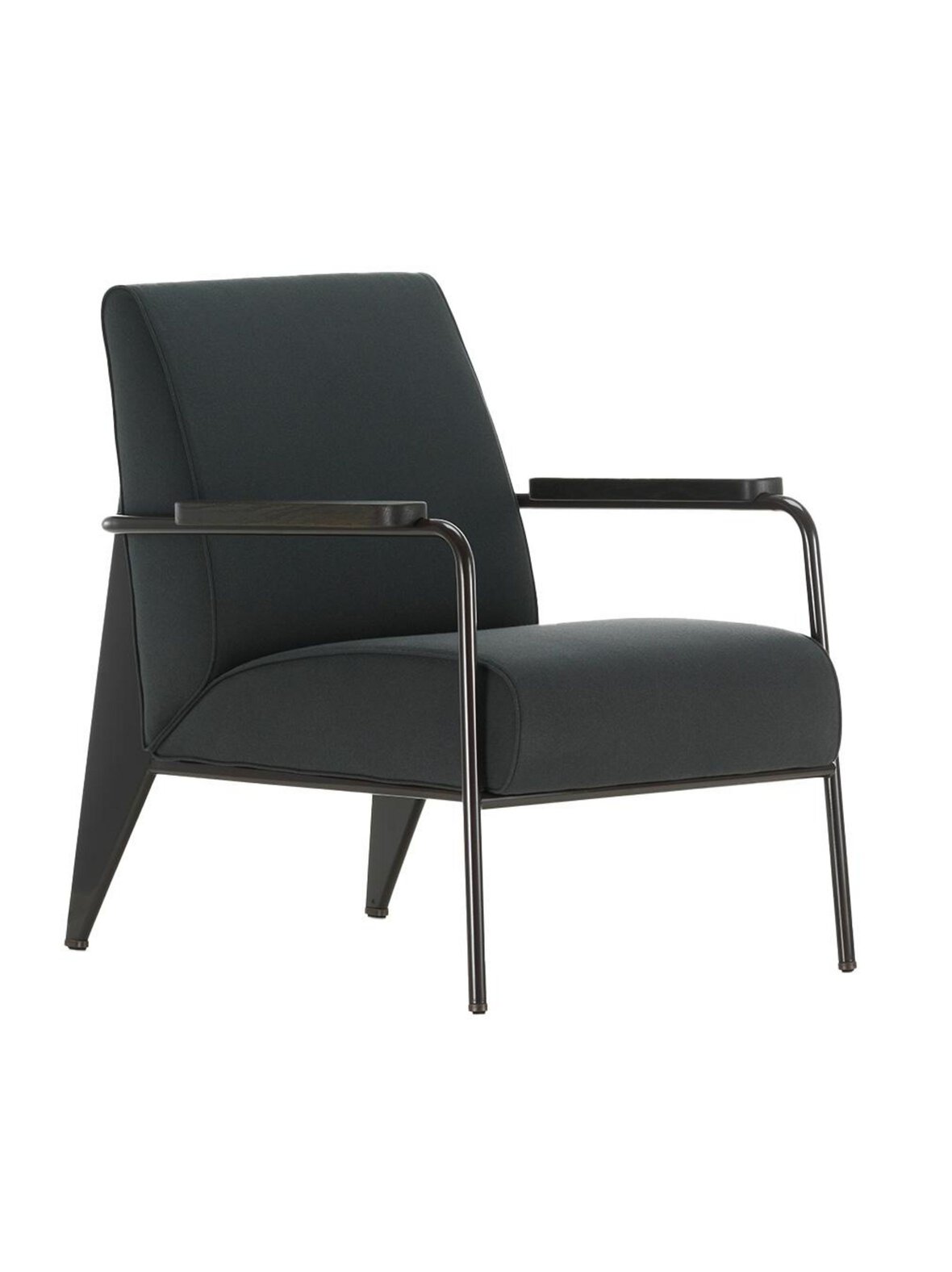 Fauteuil de salon -nojatuoli twill-kangas 06 tummanharmaa/musta
