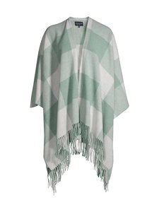 Lexington - Checked Recycled Wool Blend -neuleponcho - 887 GREEN/GRAY CHECK | Stockmann