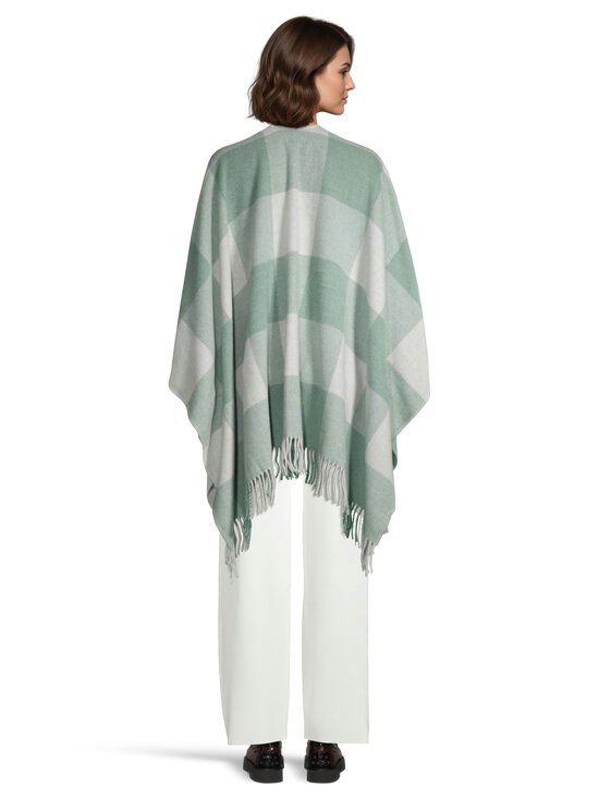 Lexington - Checked Recycled Wool Blend -neuleponcho - 887 GREEN/GRAY CHECK | Stockmann - photo 3