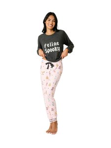 Pj Salvage - Feline spooky -pyjamahousut - 505 ROSE MELANGE | Stockmann