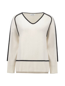 Joseph Ribkoff - Contrast Trim -neuletunika - 4291 WINTER WHITE/BLACK | Stockmann