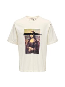 Only & Sons - OnsMonalisa t-paita - WHISPER WHITE PRINT:L DA VINCI | Stockmann
