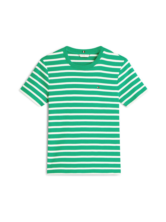 Tommy Hilfiger - Slim Cody C-neck -trikoopaita - 0CL NOUVEAU GREEN / ECRU STP | Stockmann - photo 1