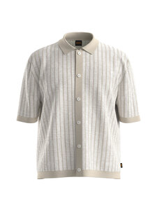 Boss Orange - Adīts krekls ar īsām piedurknēm - LIGHT BEIGE | Stockmann