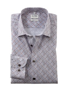 Olymp - Triiksärk Body Fit Print - 28 BRAUN | Stockmann