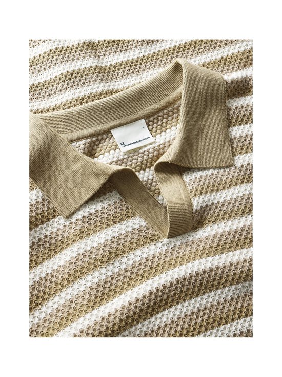 Knowledge Cotton Apparel - Organic Cotton Striped Polo t-paita - 8030 BEIGE STRIPE | Stockmann - photo 3