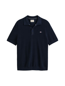 GANT - Micro Textured Polo -pikeepaita - 433 EVENING BLUE | Stockmann