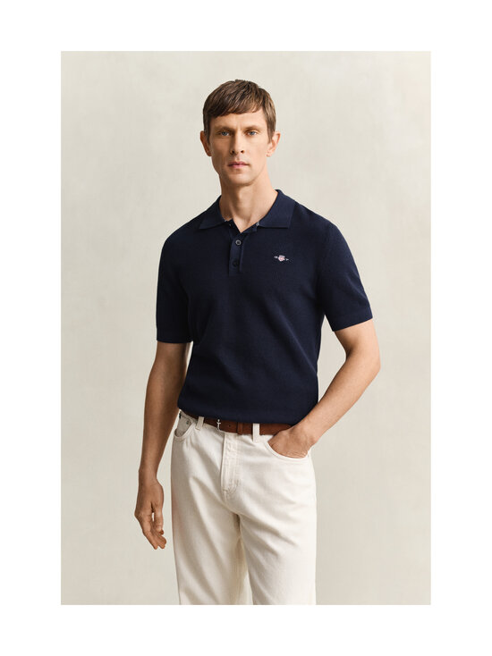 GANT - Micro Textured Polo -pikeepaita - 433 EVENING BLUE | Stockmann - photo 2