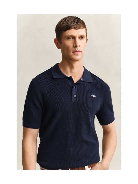GANT - Micro Textured Polo -pikeepaita - 433 EVENING BLUE | Stockmann - photo 4