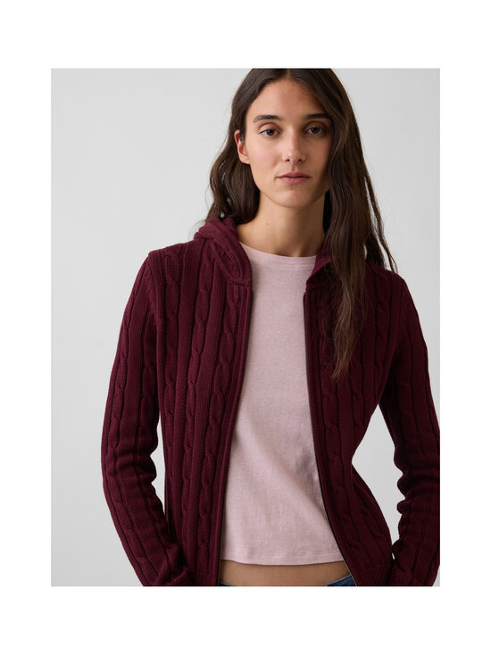 GAP - Cotton Full Zip -palmikkoneulehuppari - NOIR RED 3 | Stockmann - photo 4