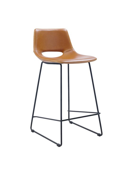 Kave Home - Zahara-baarituoli ruskea keinonahka K 65 cm - BROWN | Stockmann - photo 1