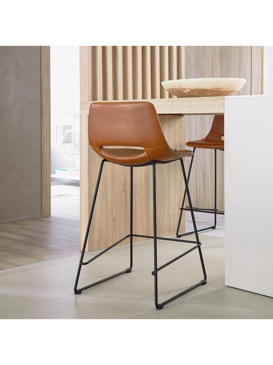 Kave Home - Zahara-baarituoli ruskea keinonahka K 65 cm - BROWN | Stockmann - photo 5