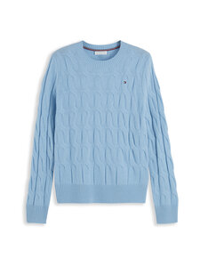 Tommy Hilfiger - Soft Wool -palmikkoneule - C13 FADED LIGHT BLUE | Stockmann
