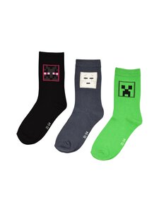 MINECRAFT - Minecraft-sukat 3-pack - GREY/GREEN/BLACK | Stockmann