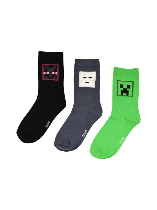 MINECRAFT - Minecraft-sukat 3-pack - GREY/GREEN/BLACK | Stockmann - photo 1