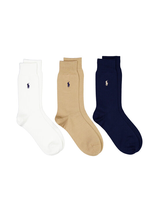 Polo Ralph Lauren - Sokid Mercerzd Crew 3 paari - INVORY/NAVY/CAMEL | Stockmann - photo 1