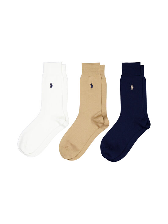 Polo Ralph Lauren - Sokid Mercerzd Crew 3 paari - INVORY/NAVY/CAMEL | Stockmann - photo 2