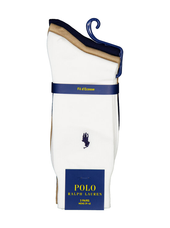 Polo Ralph Lauren - Sokid Mercerzd Crew 3 paari - INVORY/NAVY/CAMEL | Stockmann - photo 3