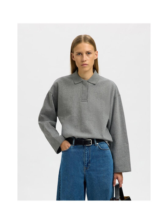 Selected - Polosärk SlfAri Gia - MEDIUM GREY MELANGE | Stockmann - photo 3